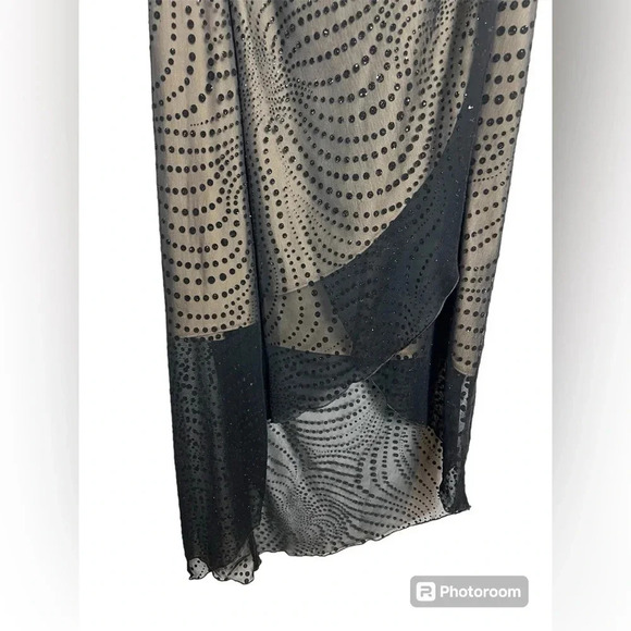 Vintage 90s BYER TOO! Formal Black Shear evening gown with liner Size Large - Picture 3 of 8